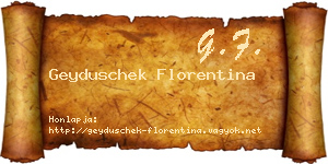 Geyduschek Florentina névjegykártya